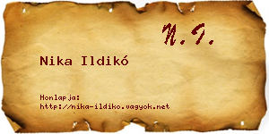 Nika Ildikó névjegykártya